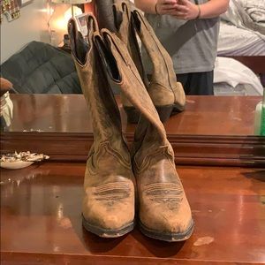Brown, western style cowgirl boots!